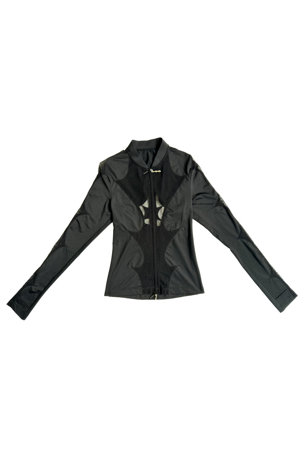RUIbuilt 25 Spring and Summer Sports Splicing Thorn Zipper Jacket RUI-RSS25WV08-HEI Onyx Black